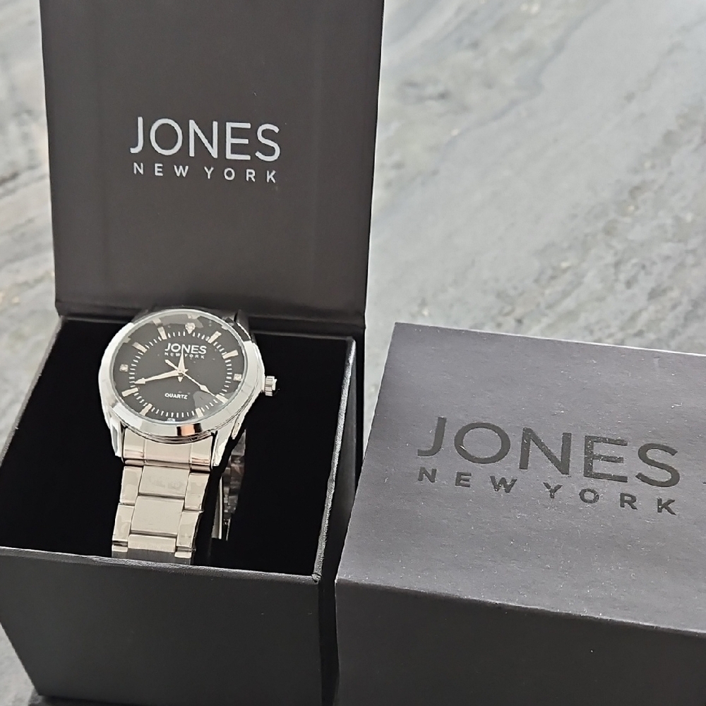 Jones New York Men's Black Dial Diamond Dial Watch BRANDNEW
